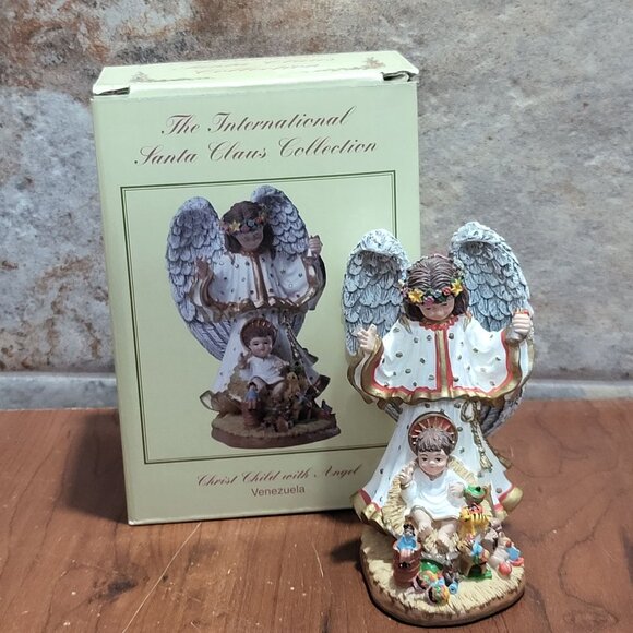 International Santa Claus Collection Christ Child With Angel Venezuela Figurine - Picture 1 of 10